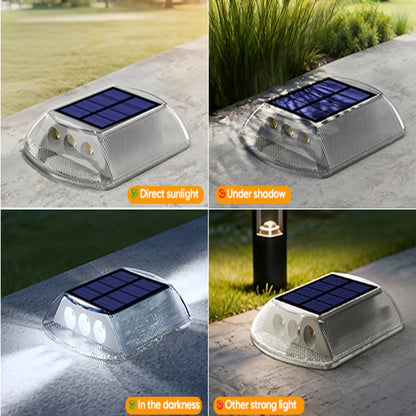 Solar Deck Lights Outdoor Warm White Driveway Lights