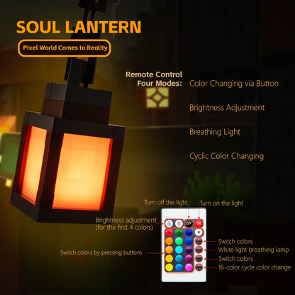 Pixel Style Night Light Portable Lantern Tabletop Ornament
