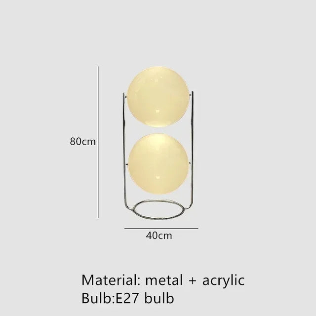 Nordic Floor Lamp Chrome Metal White Acrylic Ball Lamp