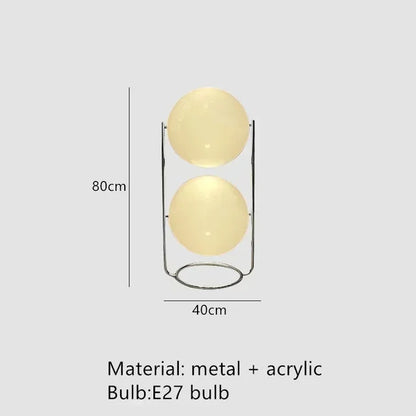 Nordic Floor Lamp Chrome Metal White Acrylic Ball Lamp