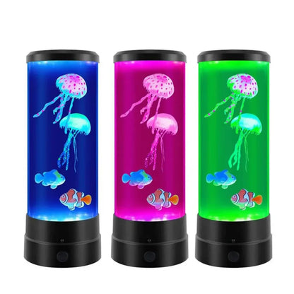 7 Color LED Fantasy Jellyfish Lava Lamp Round Jellyfish