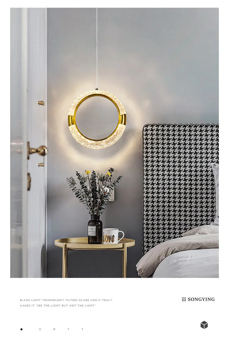Modern Crystal LED Pendant Lamps Indoor Lighting For Home Decor