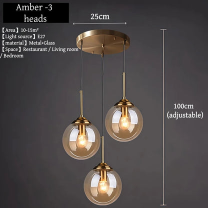 Modern Luxury Metal Chandelier Nordic Creative LED Glass