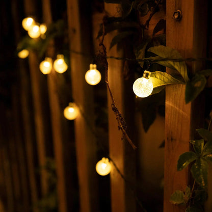 Solar String Lights Outdoor 200 Led Crystal Globe Lights