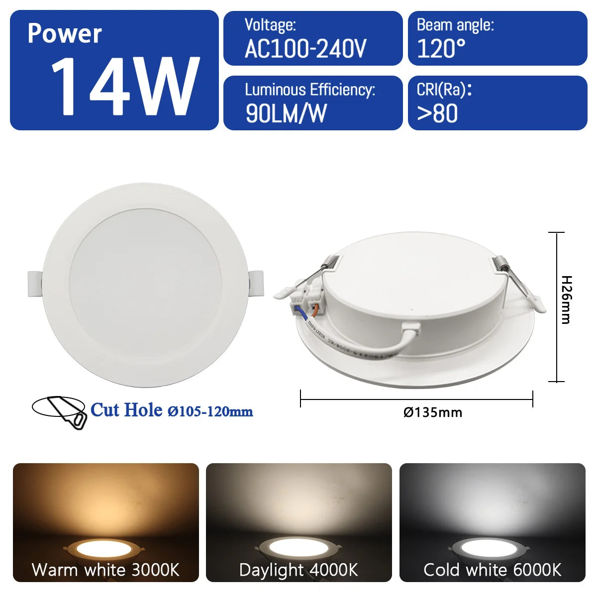 2pcs LED Downlight 110V 220V Ceiling Light Lighting