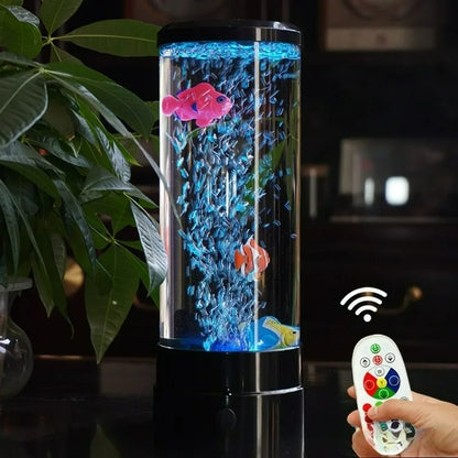 LED Lava Volcano Lamp with Remote Control RGB Light