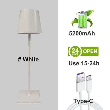 5200mAh USB Aluminum Alloy Desk Lamp LED Rechargeable