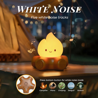 Campfire Night Lights With White Noise Creative Room Decoration