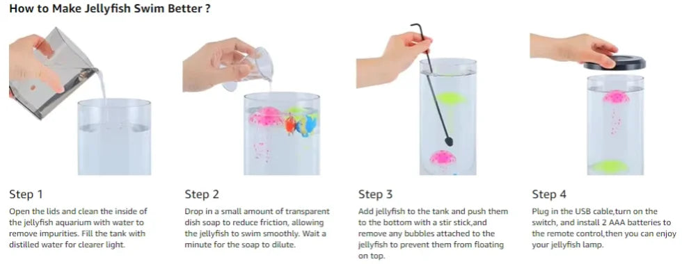 Jellyfish Lamp with 16 Color and Remote Control