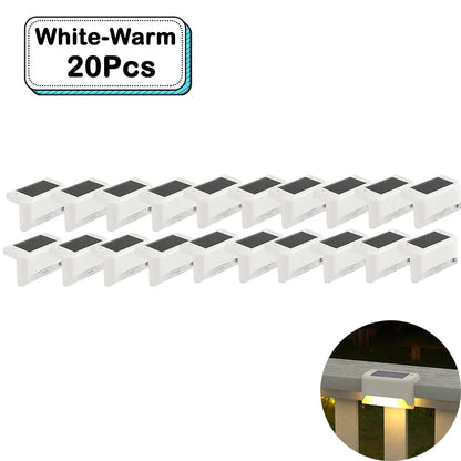Outdoor Solar Step Lights Warm White LED Waterproof Stair Path Lighting
