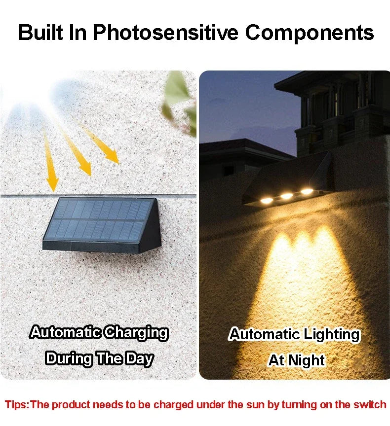 Solar Wall Light Outdoor Porch Lights Illumination LED Lamp