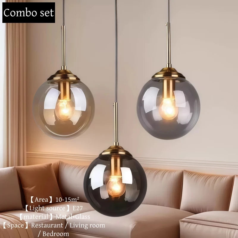 Modern Luxury Metal Chandelier Nordic Creative LED Glass