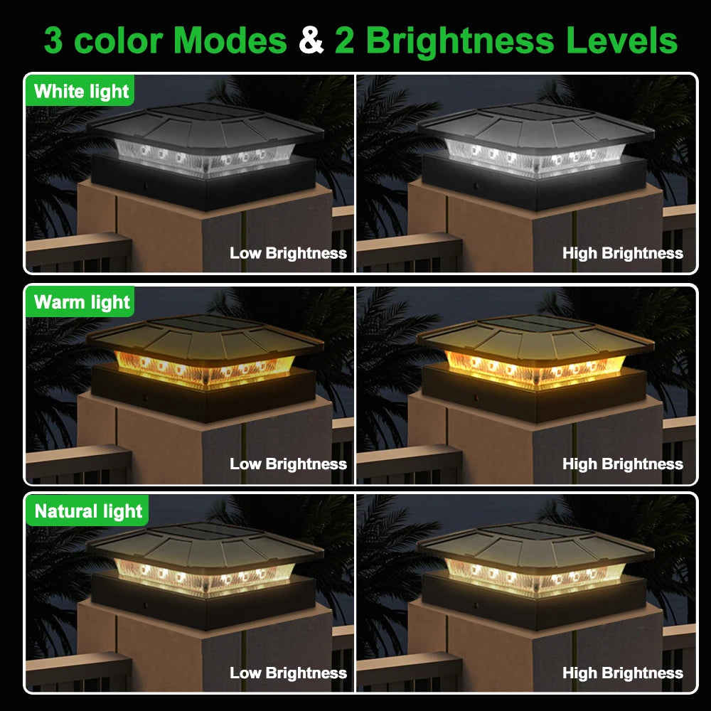 Solar Post Cap Lights Outdoor Waterproof LED Deck Lights
