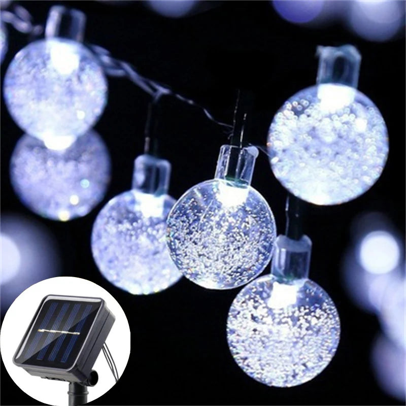 LED Solar-Powered Bubble Ball LED String Light Waterproof Outdoor