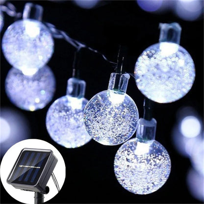 LED Solar-Powered Bubble Ball LED String Light Waterproof Outdoor