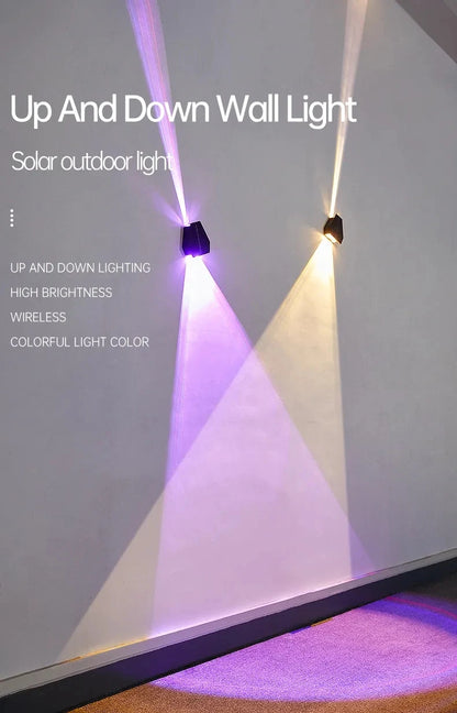 Outdoor LED Solar Wall Light ABS Garden Decoration Wall Light
