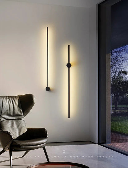 Nordic Art Design Minimalist Long Line Wall Lamps Modern