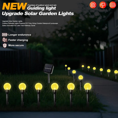 Leds Solar Garden Crystal Lights, Outdoor Lawn Lights