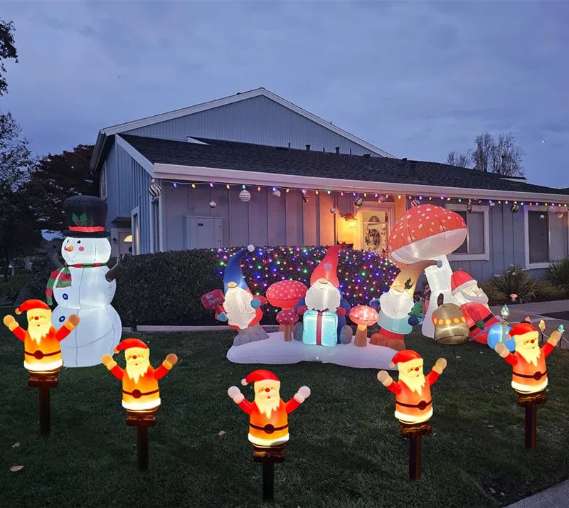 Christmas Santa Claus Pathway Lights Garden Stake Lights