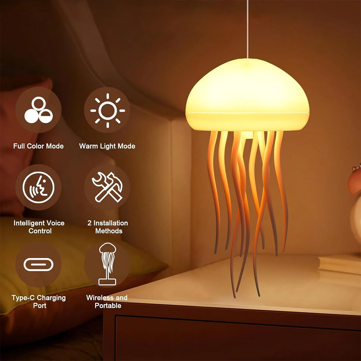 Atmosphere Bedroom Cartoon Creative Bedside Artificial Indoor