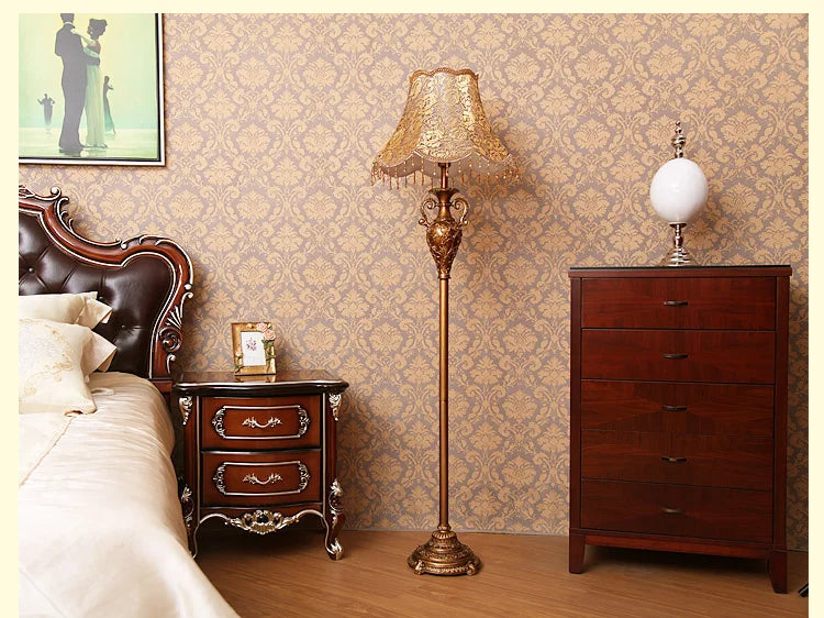 European Luxury Floor Lamp Retro Home Living Room Lamp