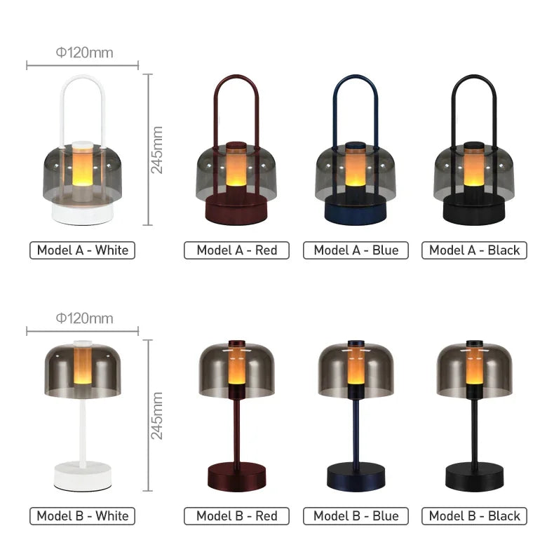 Modern Retro Nordic Desk Lamp Rechargeable Indoor Table Lamp
