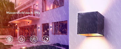 Tuya Outdoor Wall Light, Smart RGBCW Porch Lights