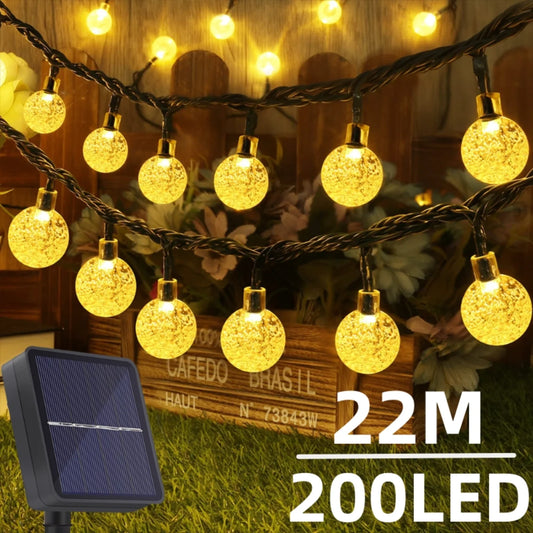 Solar String Lights Outdoor 200 Led Crystal Globe Lights