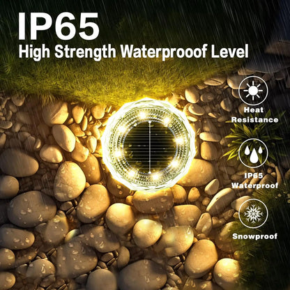 Solar Lights Outdoor Waterproof 8 LED Solar Ground Light