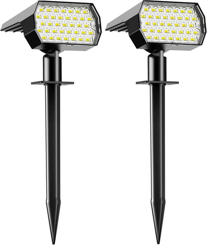 Solar Spot Lights Outdoor 74 LED 3 Colors 2-in-1 Solar Landscape