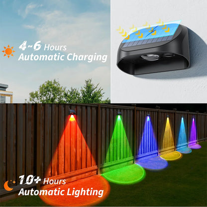 Solar Wall Lamp Solar Fence Lights RGB Modes
