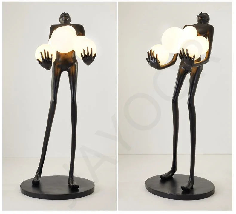 Nordic Humanoid Floor Lamp Sculpture Design Exhibition Lamp