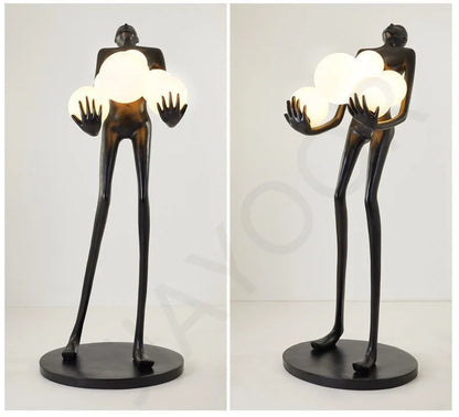 Nordic Humanoid Floor Lamp Sculpture Design Exhibition Lamp