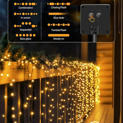 Solar LED String Lights Outdoor Garden Fairy Lights 8 Modes