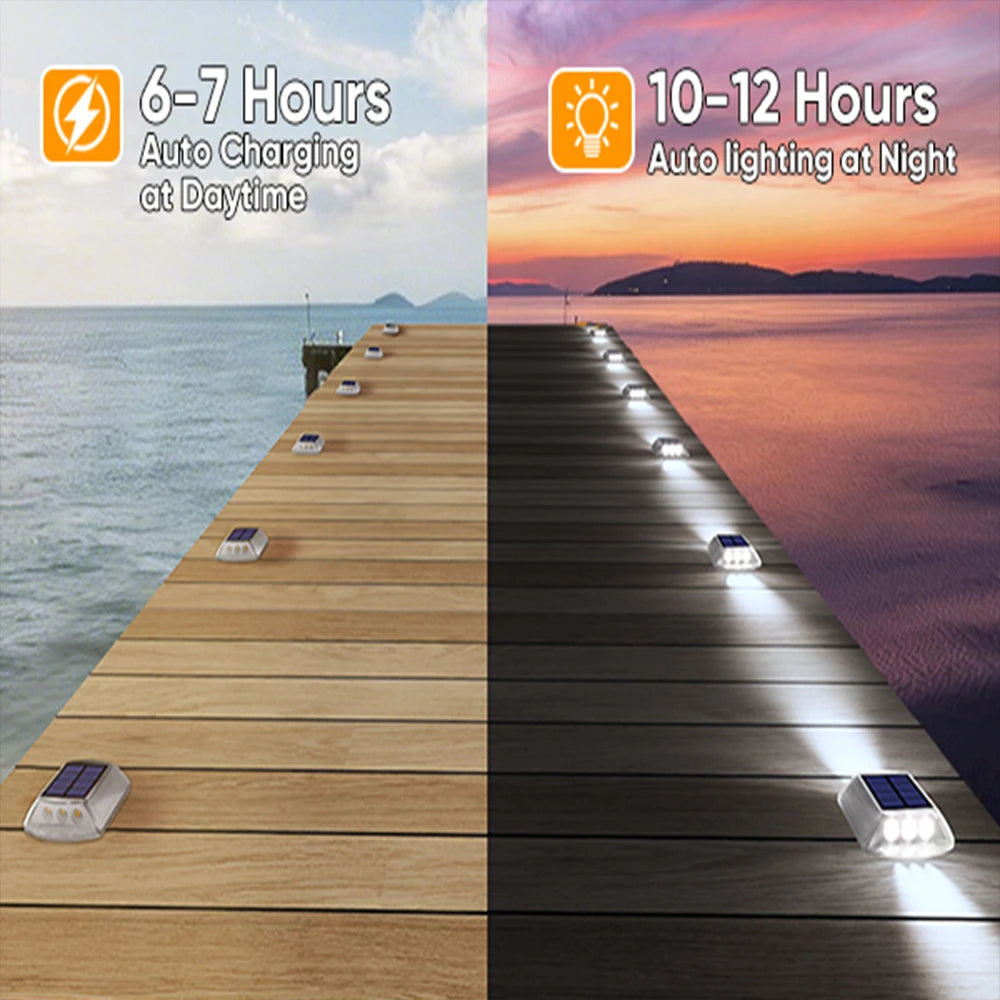 Solar Deck Lights Outdoor Warm White Driveway Lights