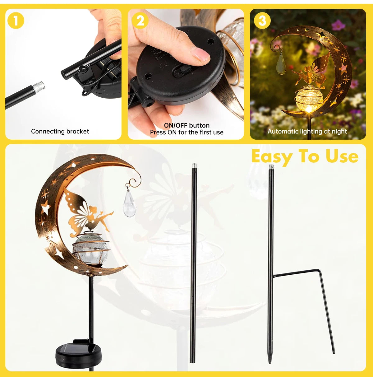 Moon Fairy Solar Lights Outdoor Garden Decorations
