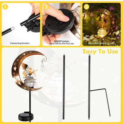 Moon Fairy Solar Lights Outdoor Garden Decorations