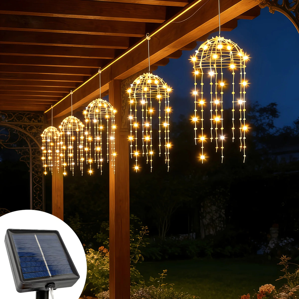 Jellyfish Lights, 8 Lighting Modes  for Patio Eaves Balcony Porch Trees  Christmas Decoration