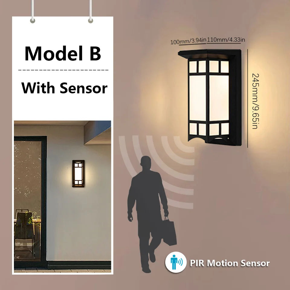 Outdoor Lamps Motion Sensor Wall Light Waterproof Lamp