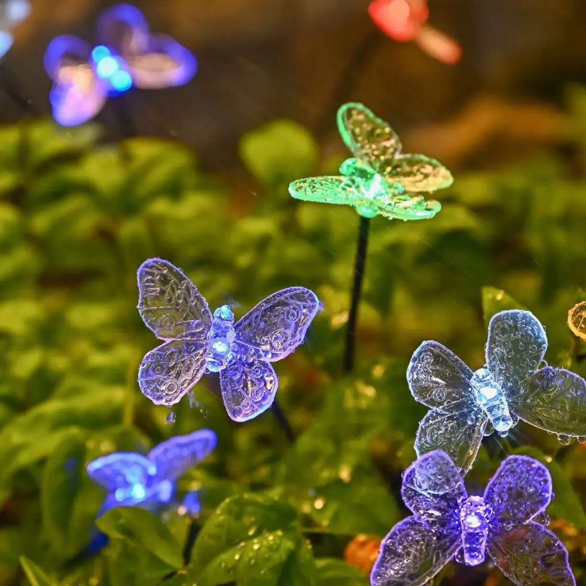 1PC 6-head LED Solar Butterfly Lights Outdoor 2 Modes