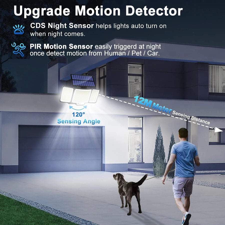 Solar Light Outdoor 328/348 LED Integrated Super Bright Motion