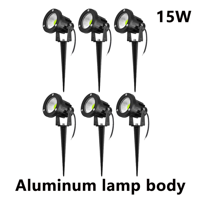 Outdoor Waterproof Spike Garden Path Green Spotlights
