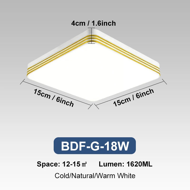 18W-48W LED Ceiling Light 15-30CM Square Ceiling Panel Light
