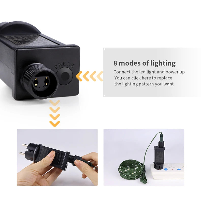 24V LED Christmas lights Green Wire Leather Fairy Lights String