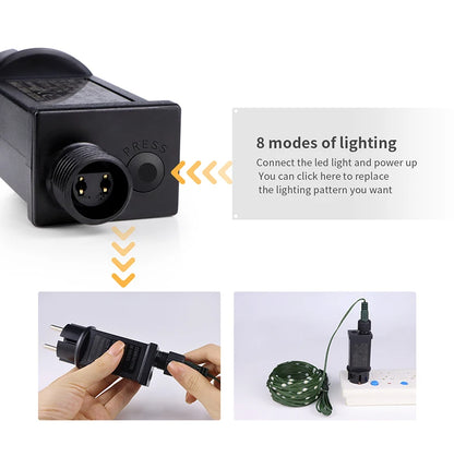 24V LED Christmas lights Green Wire Leather Fairy Lights String