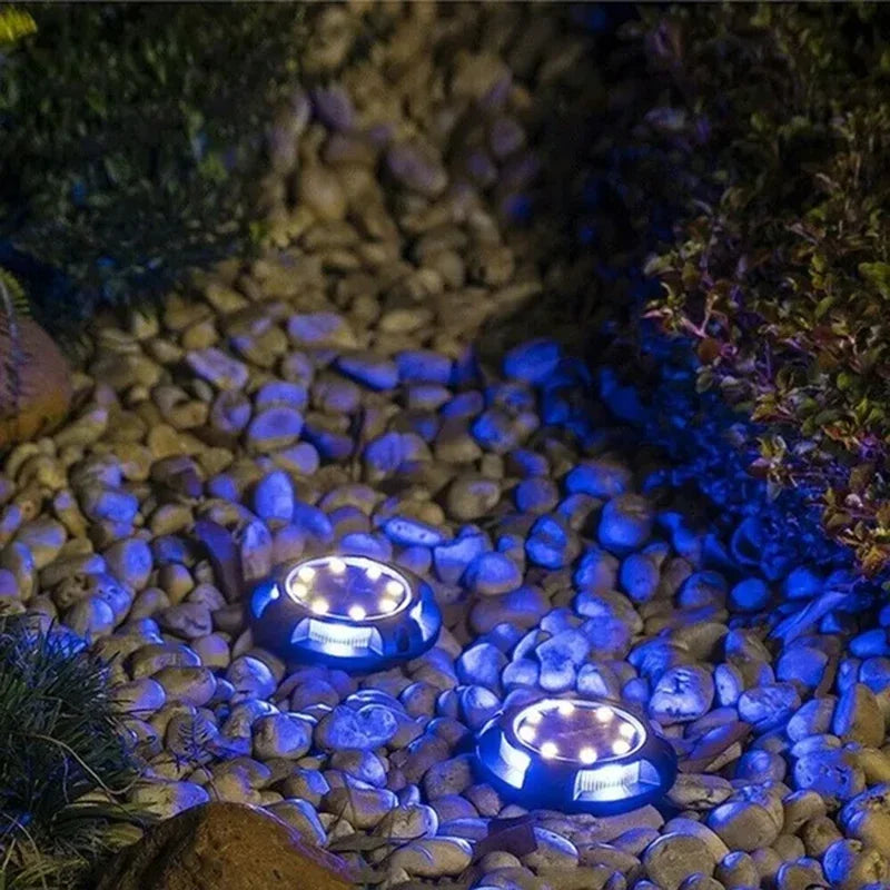 Solar Lights Outdoor 12LEDs Disk Underground Lamp Yard Decoration