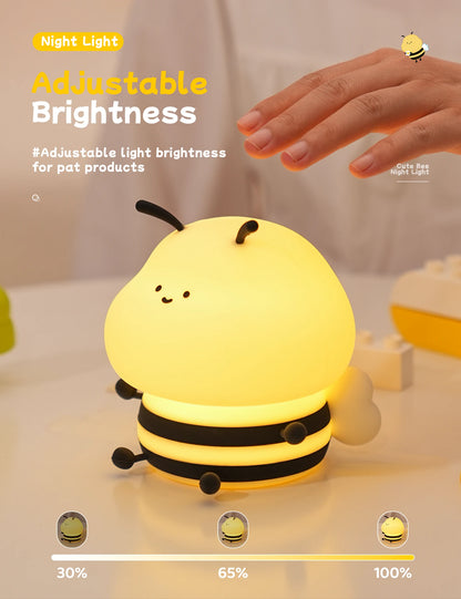 LED Night Lights Bee Colorful Rechargeable Decor Light Kids Gifts