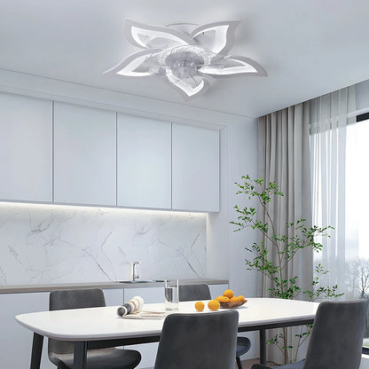 IRALAN Ceiling Fan with Lights Modern Dimmable Flower Shape