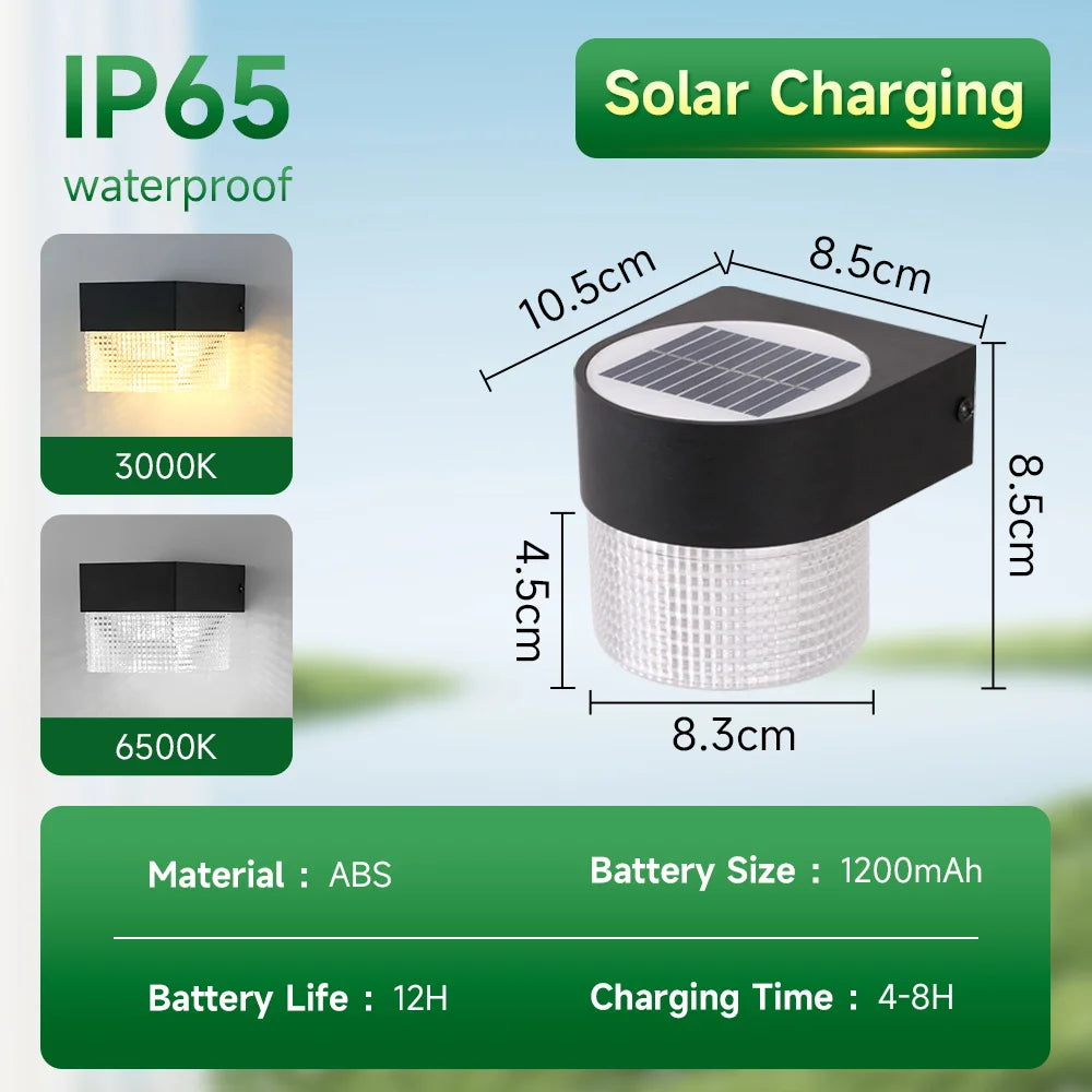 Solar Wall Light Led Courtyard Street Exterior Garden Wall Lighting