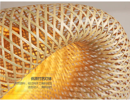 Newest Bamboo Pendant Lamp Ceiling Lights Rattan Wicker